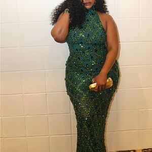 Elegant Green Evening Dress